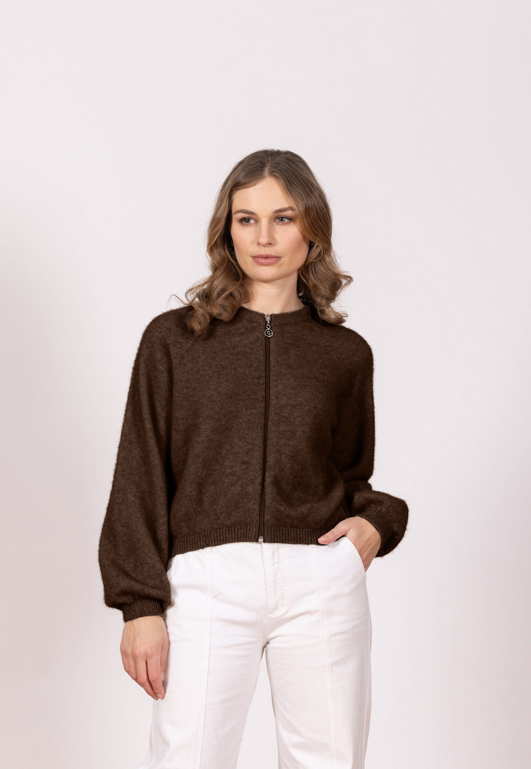 Noble Wilde Bellow Sleeve Zip Cardi