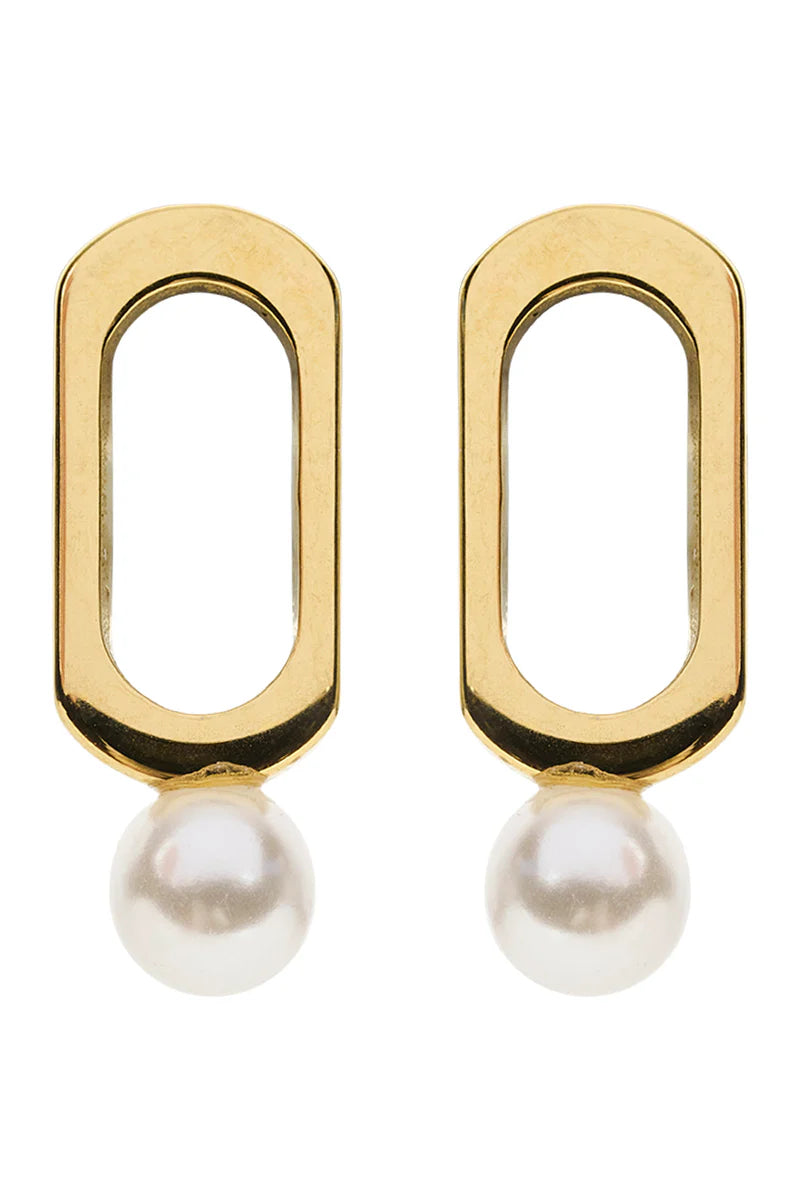 Eb&Ive Heritage Earring - Oval Pearl