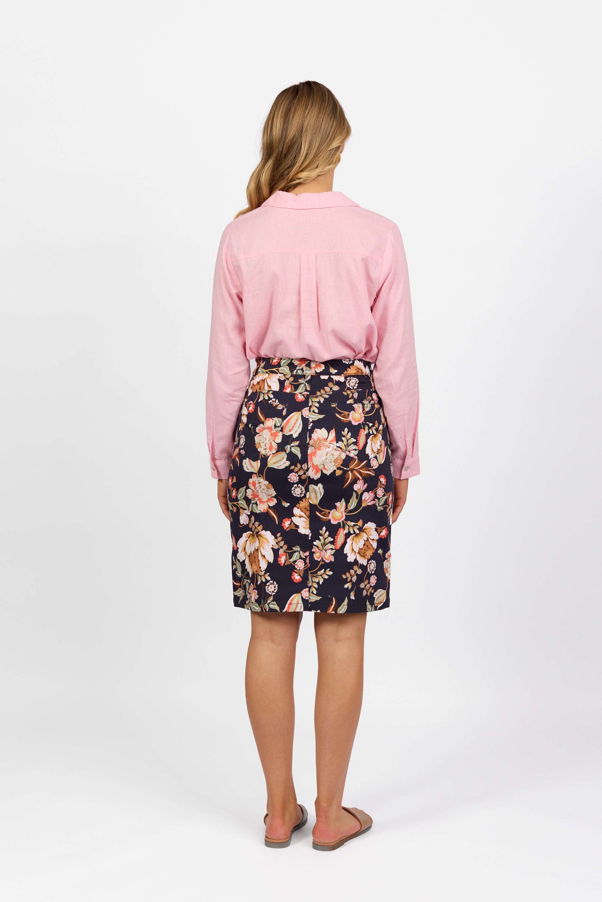 Vassalli Printed Lightweight Skirt With Centre Back Vent