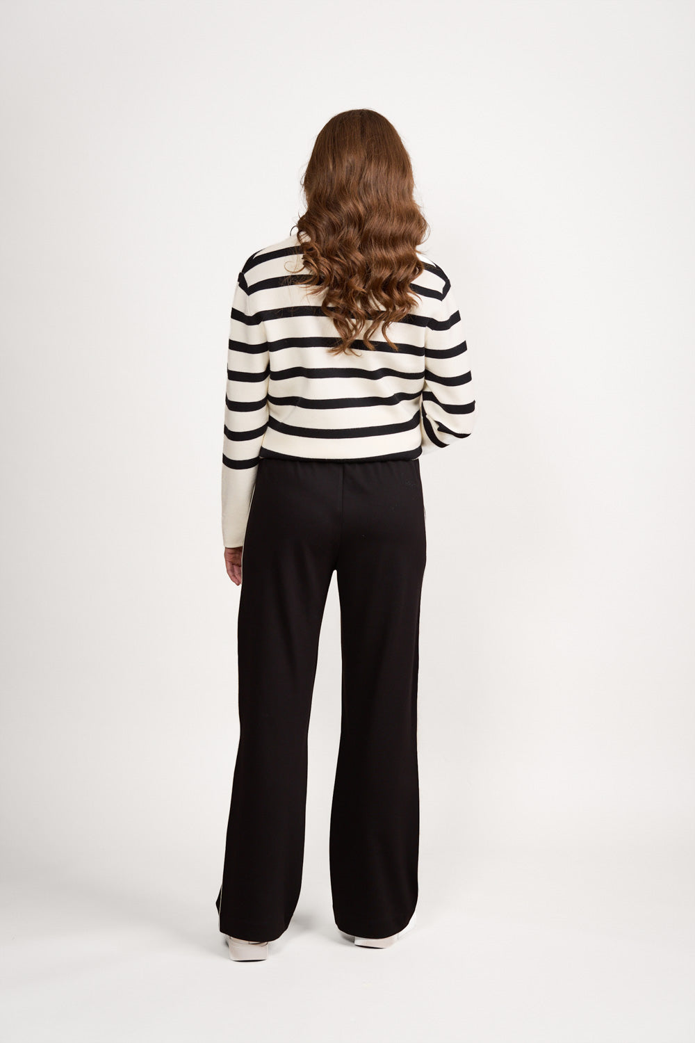 Vassalli Wide Leg Full Length Pull On with Side Stripe Detail