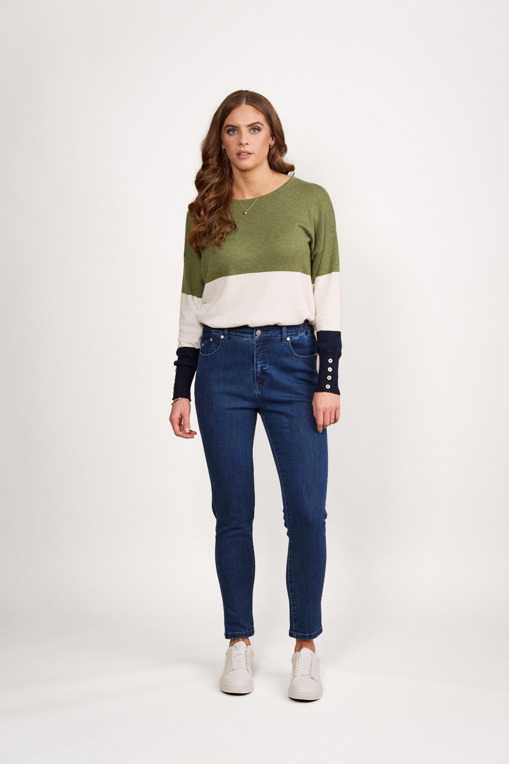 Vassalli Skinny Leg Ankle Grazer, Slim Hip and Thigh Jean with Side Waist Elastic