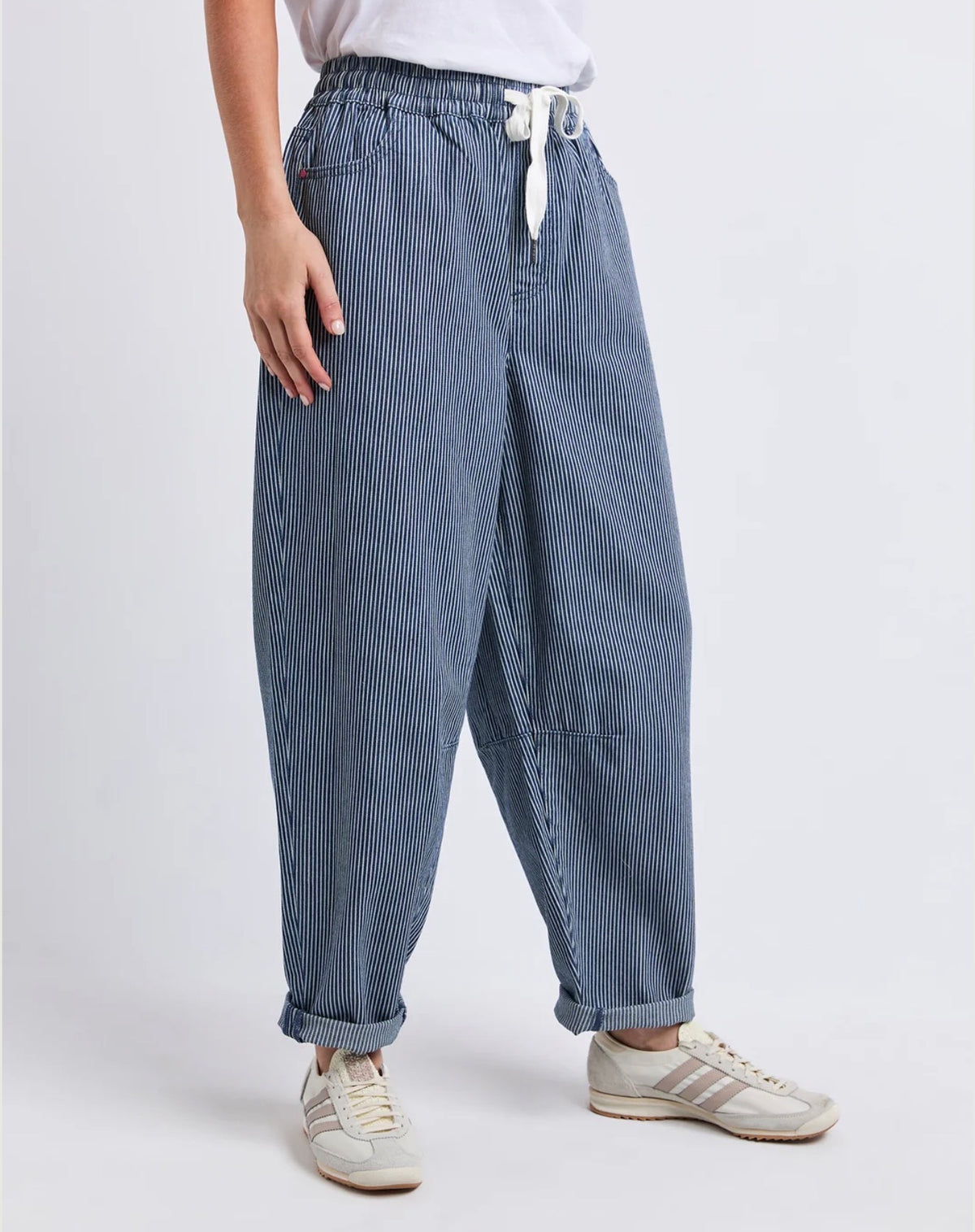 Elm Penny Pinstripe Barrel Jogger