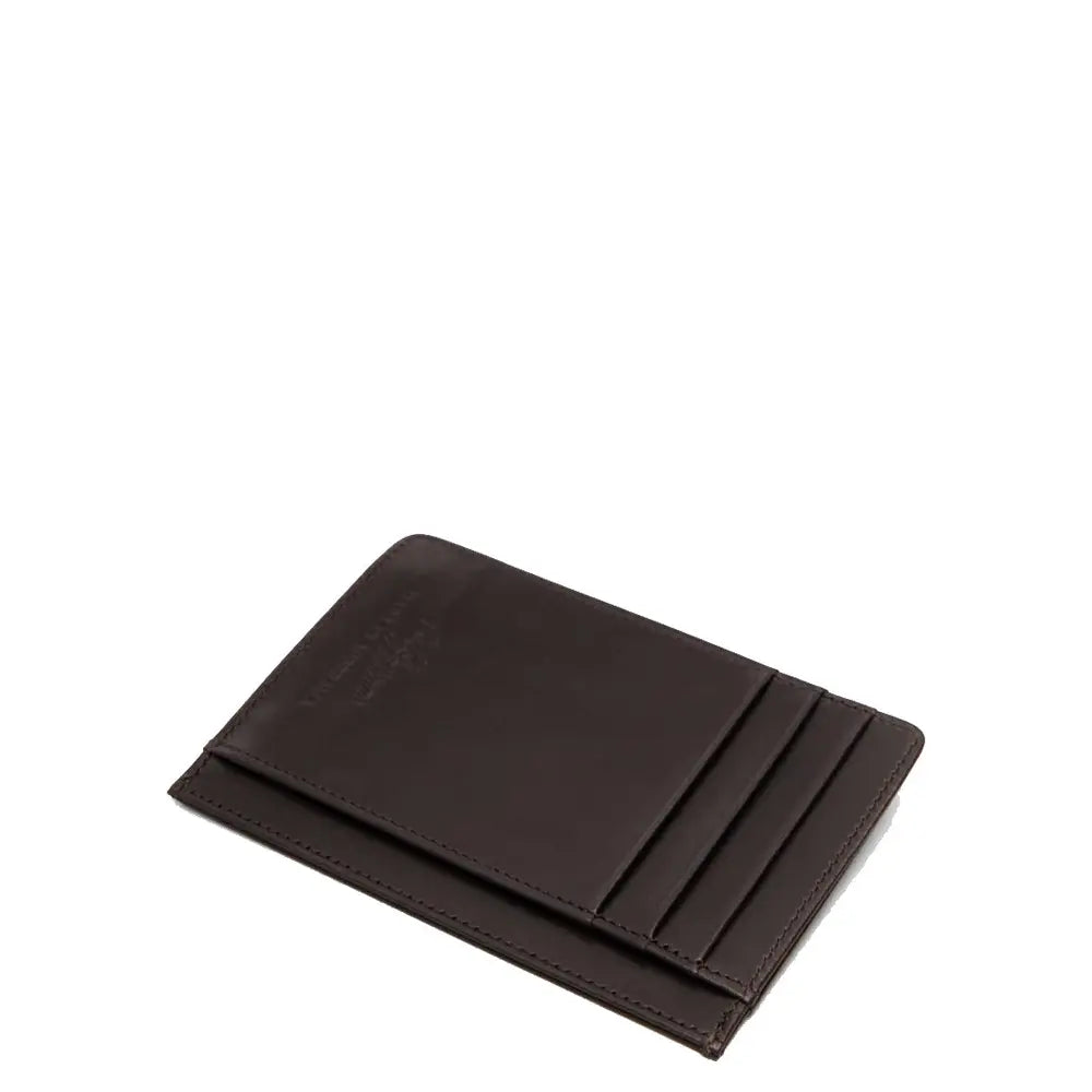 R.M.W Singleton Vertical Card Holder Wallet - Dark Brown