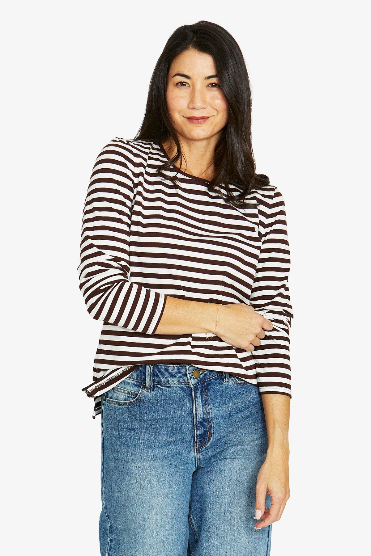Jump Stripe Crew Long Sleeve Tee