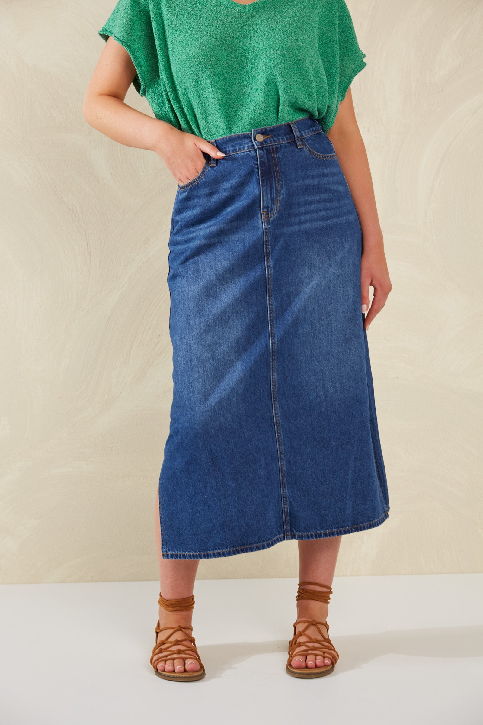 HAVEN Dalton Denim Skirt