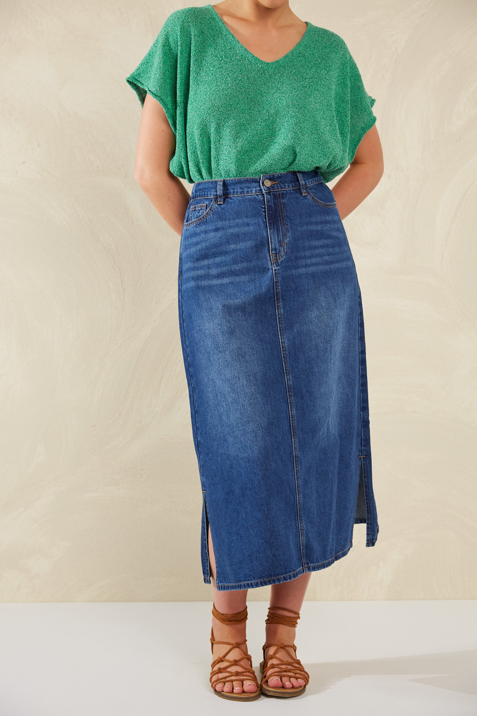 HAVEN Dalton Denim Skirt