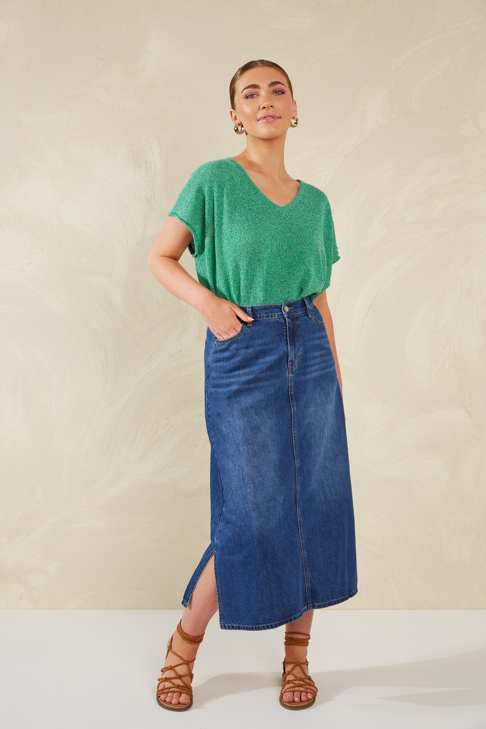 HAVEN Dalton Denim Skirt
