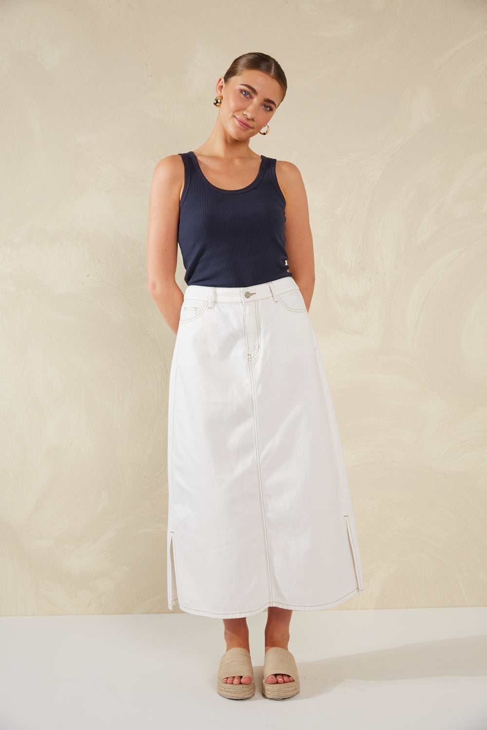 HAVEN Dalton Denim Skirt