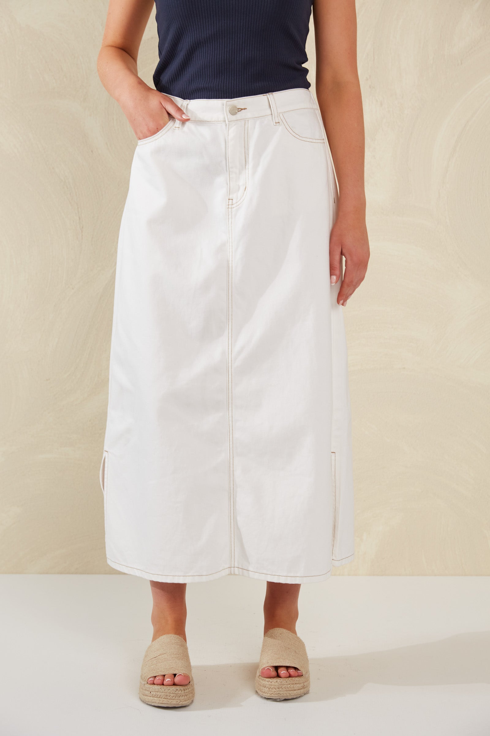 HAVEN Dalton Denim Skirt