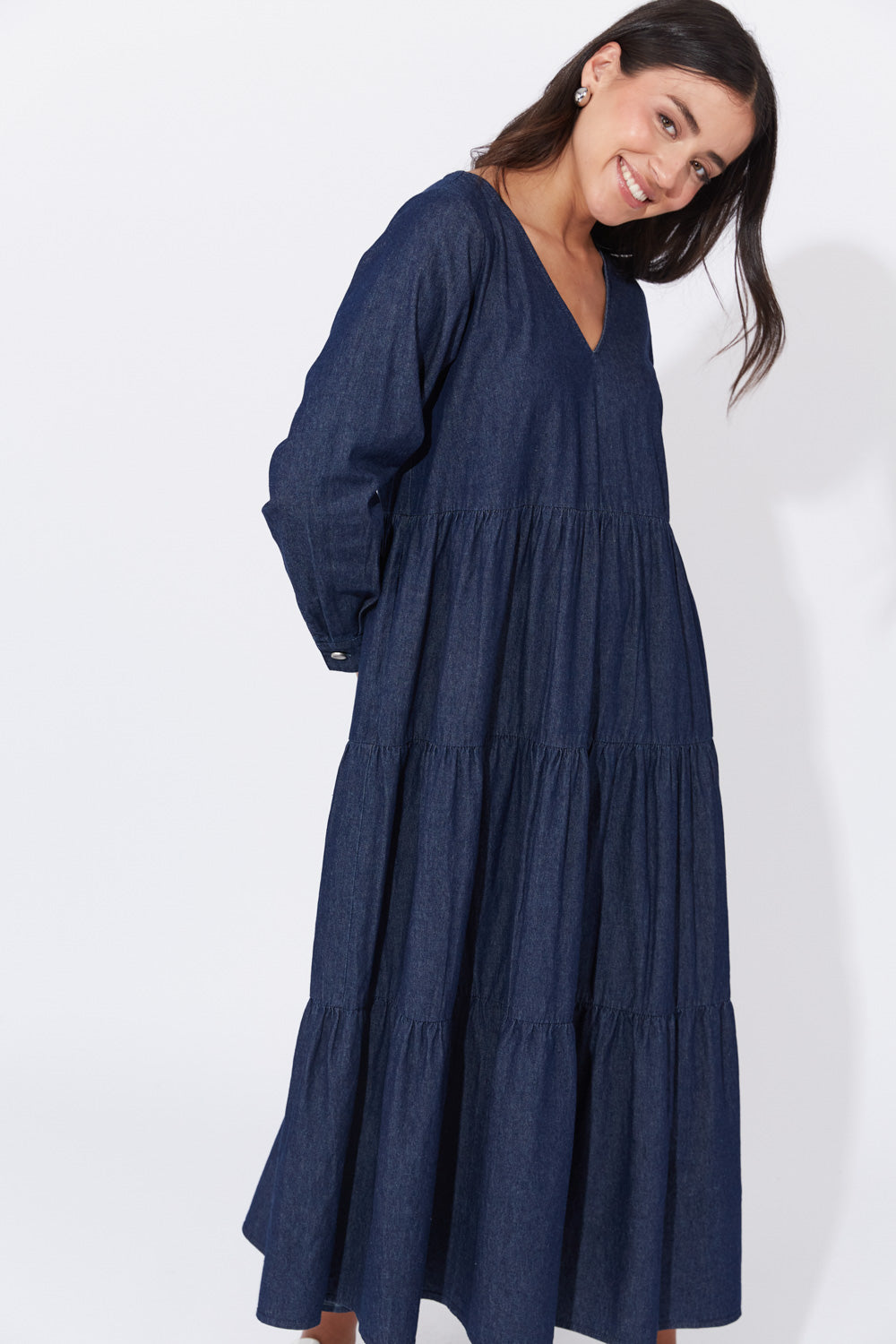 fitted lace wedding dress Modern Muslim Women’s Relaxed Denim Maxi Dress main image 1