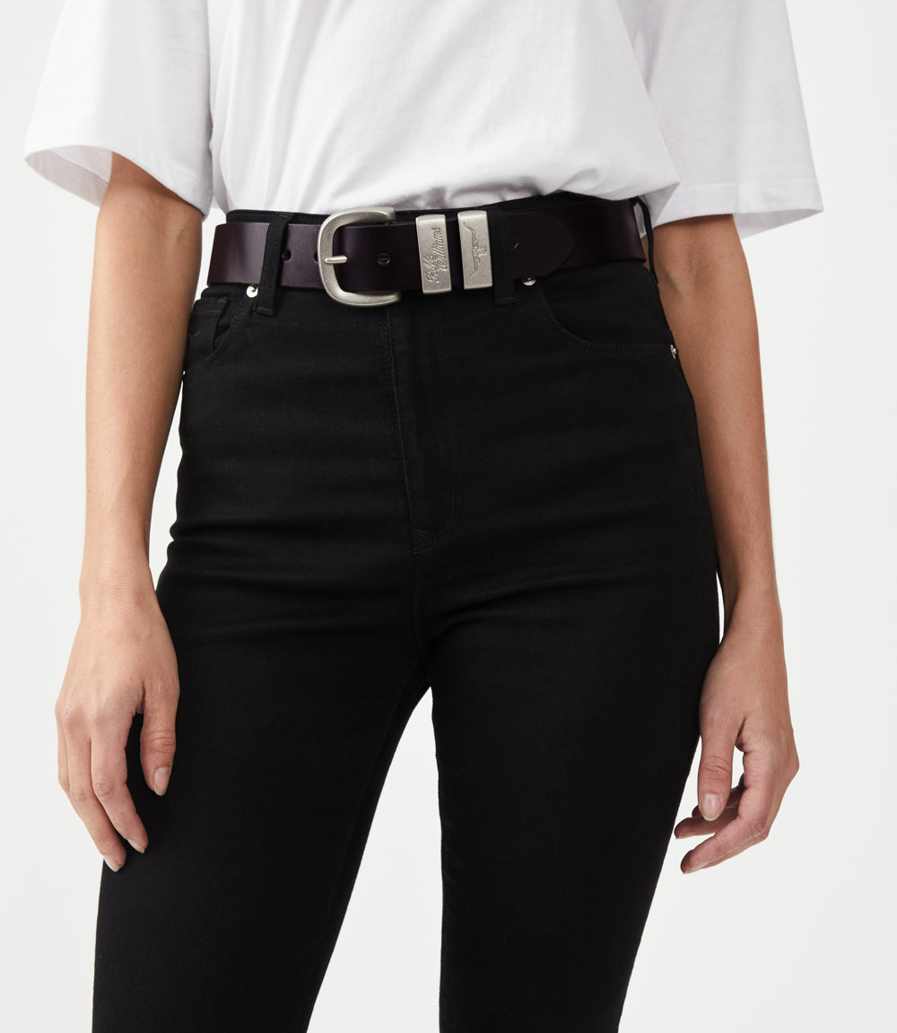 R.M.W 1 1/2" 3 piece solid hide belt