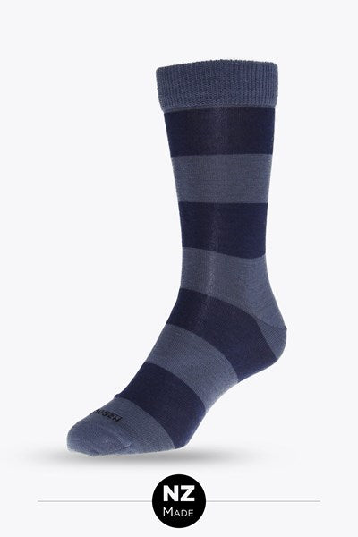 NZ Sock Co Wide Stripe Dress Sock