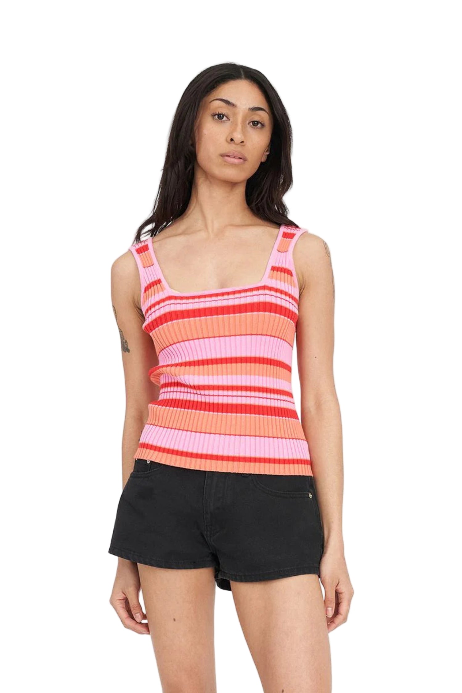 Huffer Kyra Stripe Rib Tank
