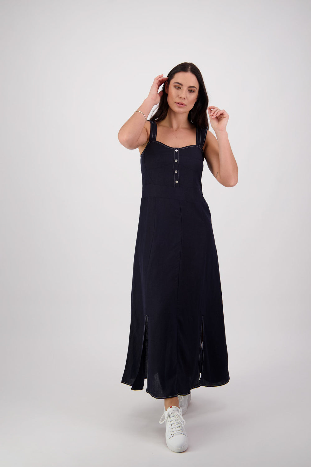 Vassalli Sleeveless Dress with Wide Straps