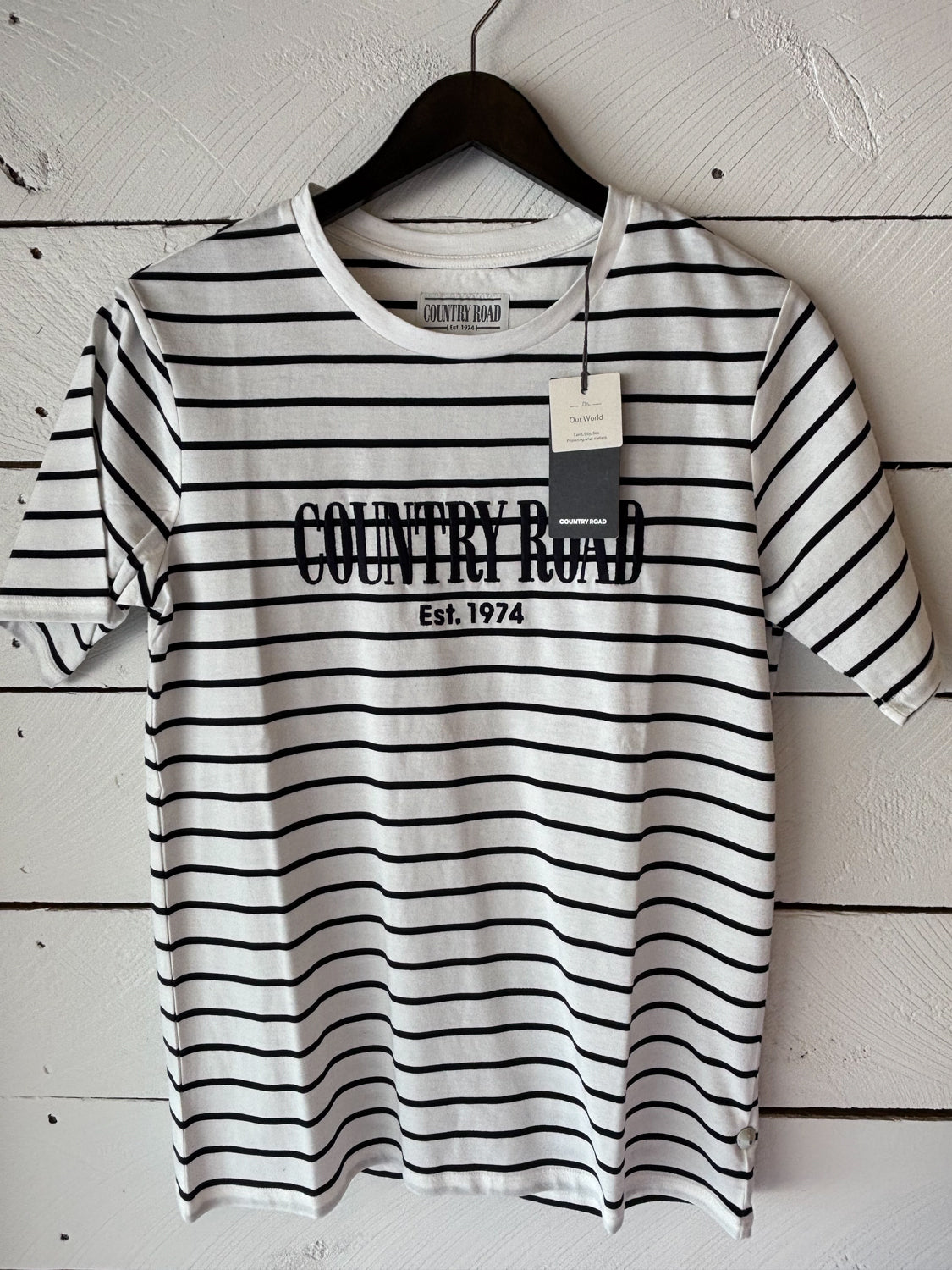 Country Road Stripe Heritage Emblem Tee