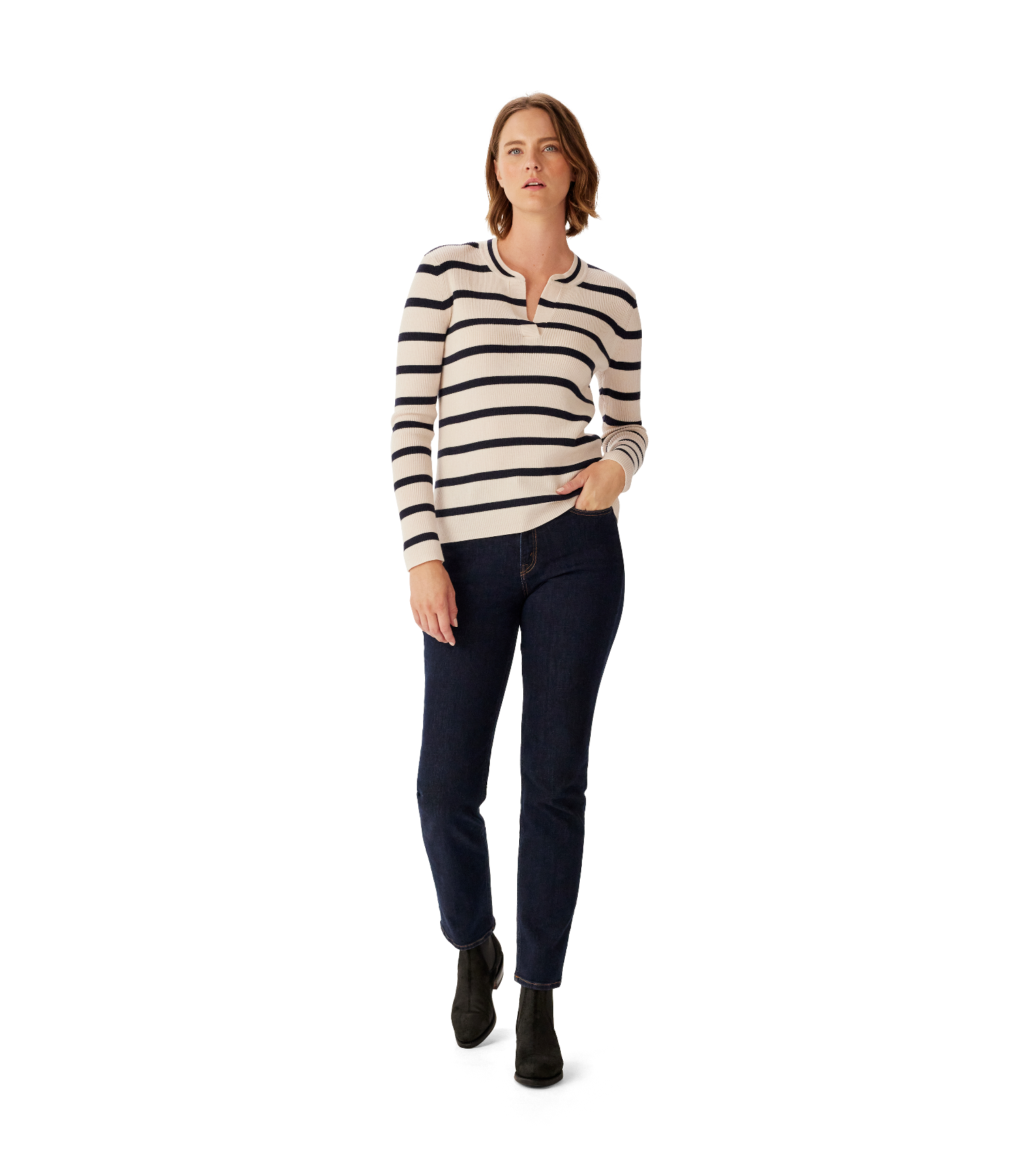 R.M.W Stanwell Henley Merino Knit