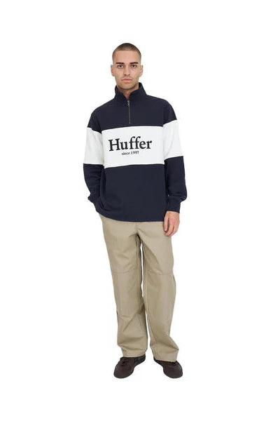 Huffer Classic 1/4 Zip Block Navy