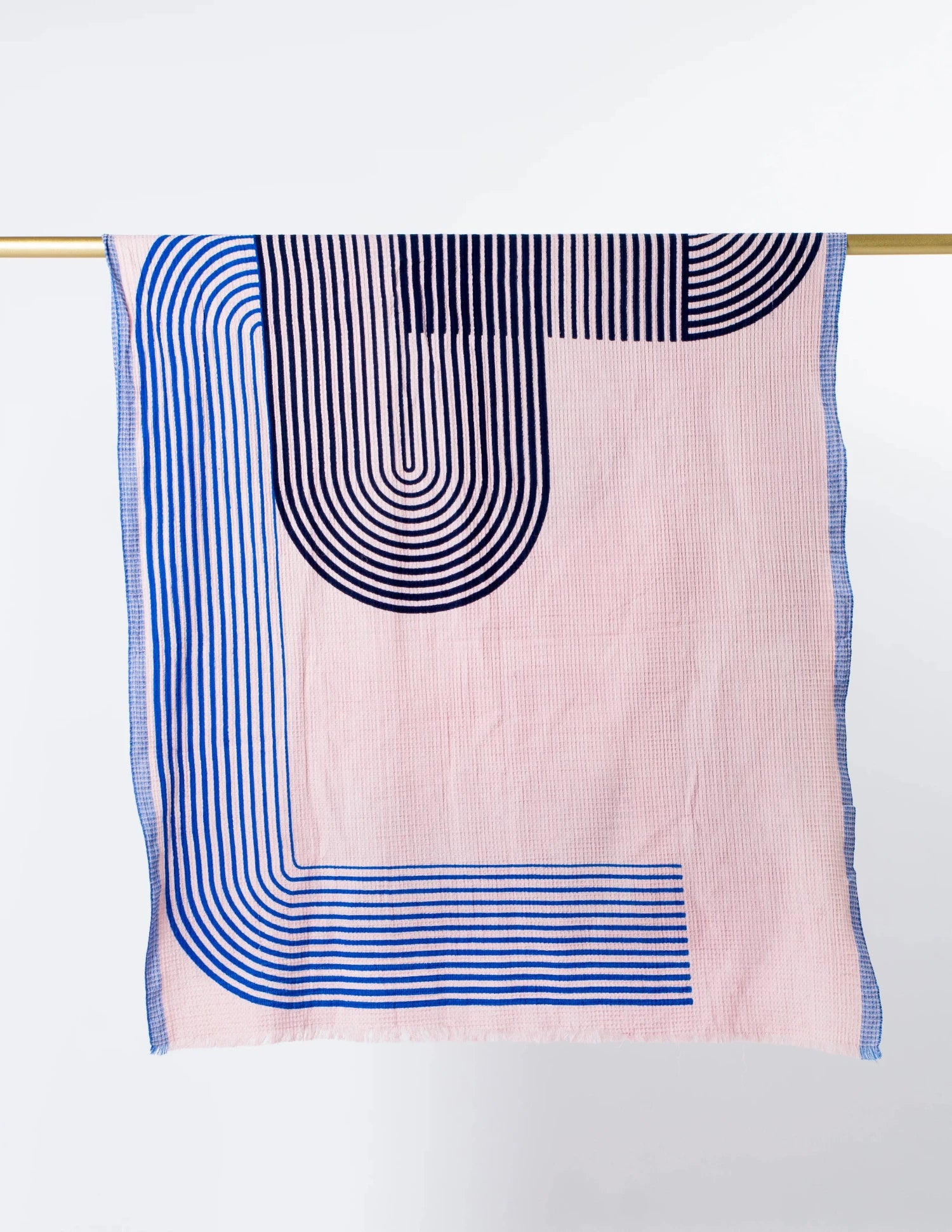 Stella + Gemma Turkish Towel - Blush with Navy