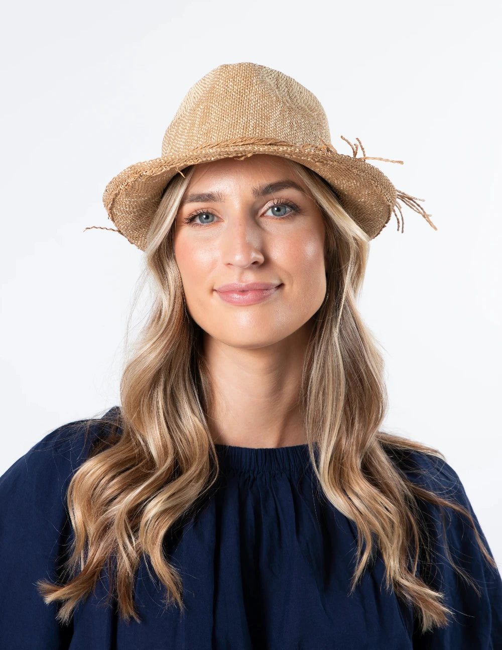 Stella + Gemma Fedora Hat Natural with Raffia