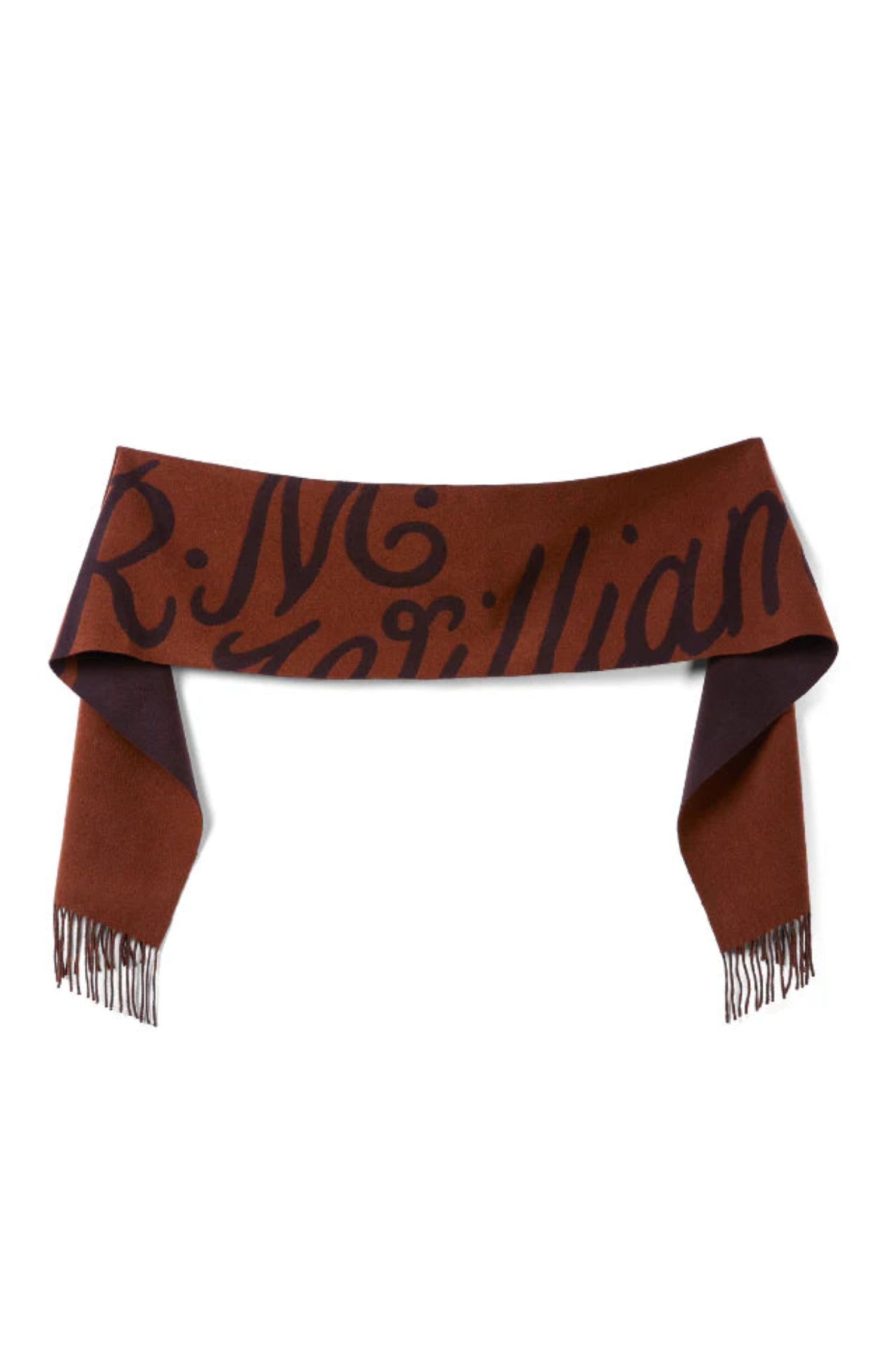 R.M.W Script Jacquard Wool Scarf