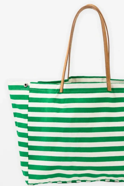 Stella & Gemma Bodrum Tote - Green Stripe
