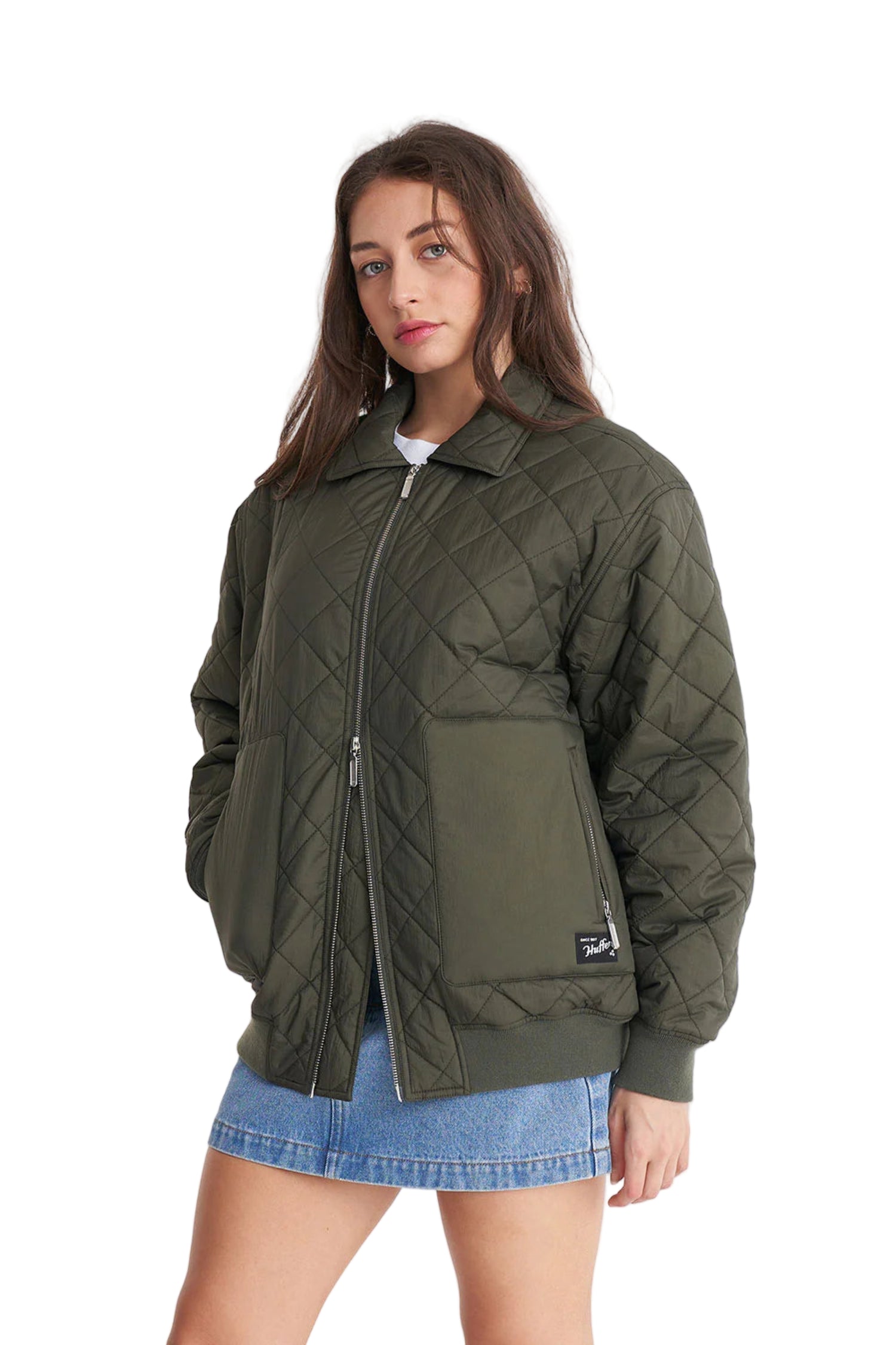 Huffer Quilted Longline Bomber Jacket