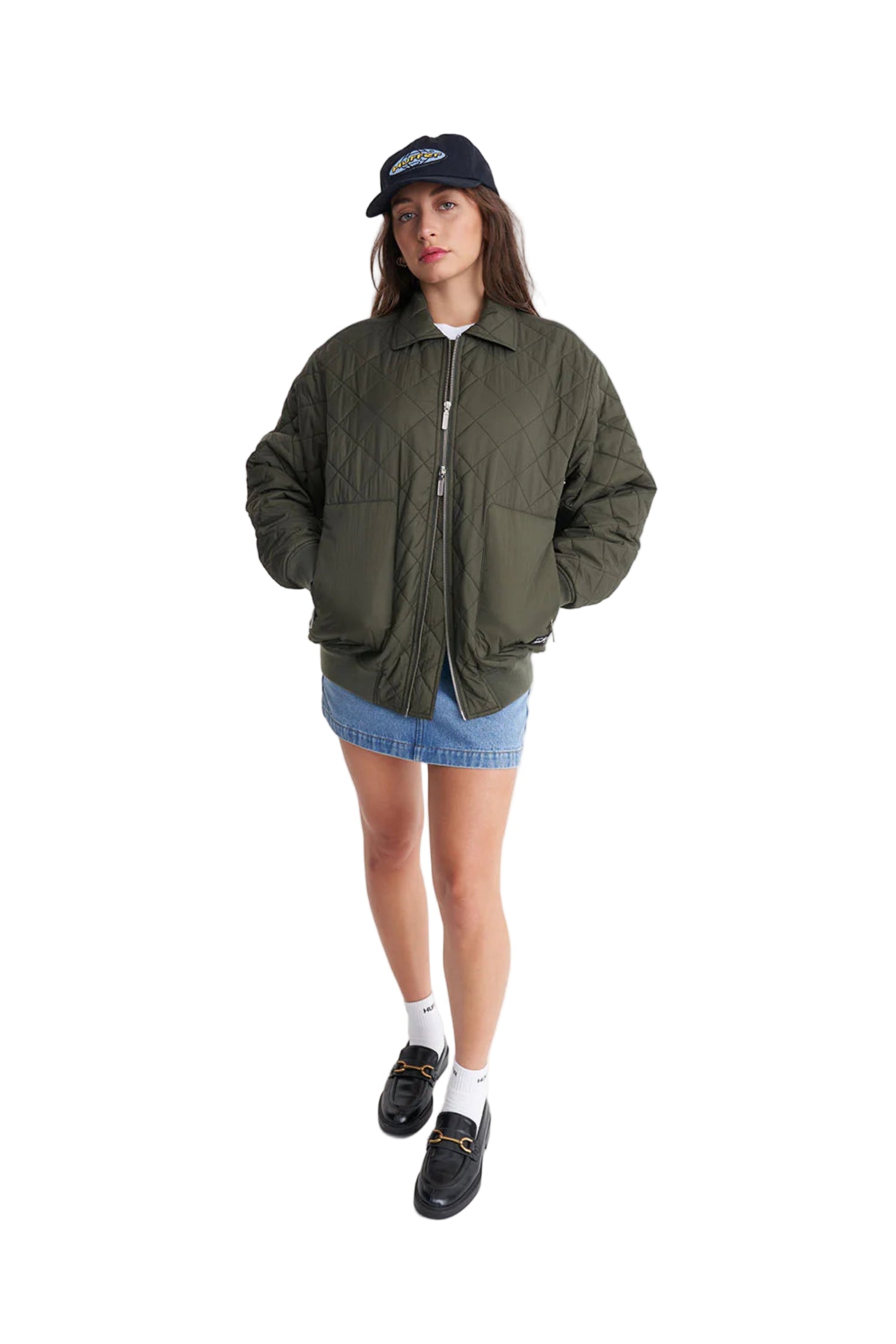 Huffer Quilted Longline Bomber Jacket