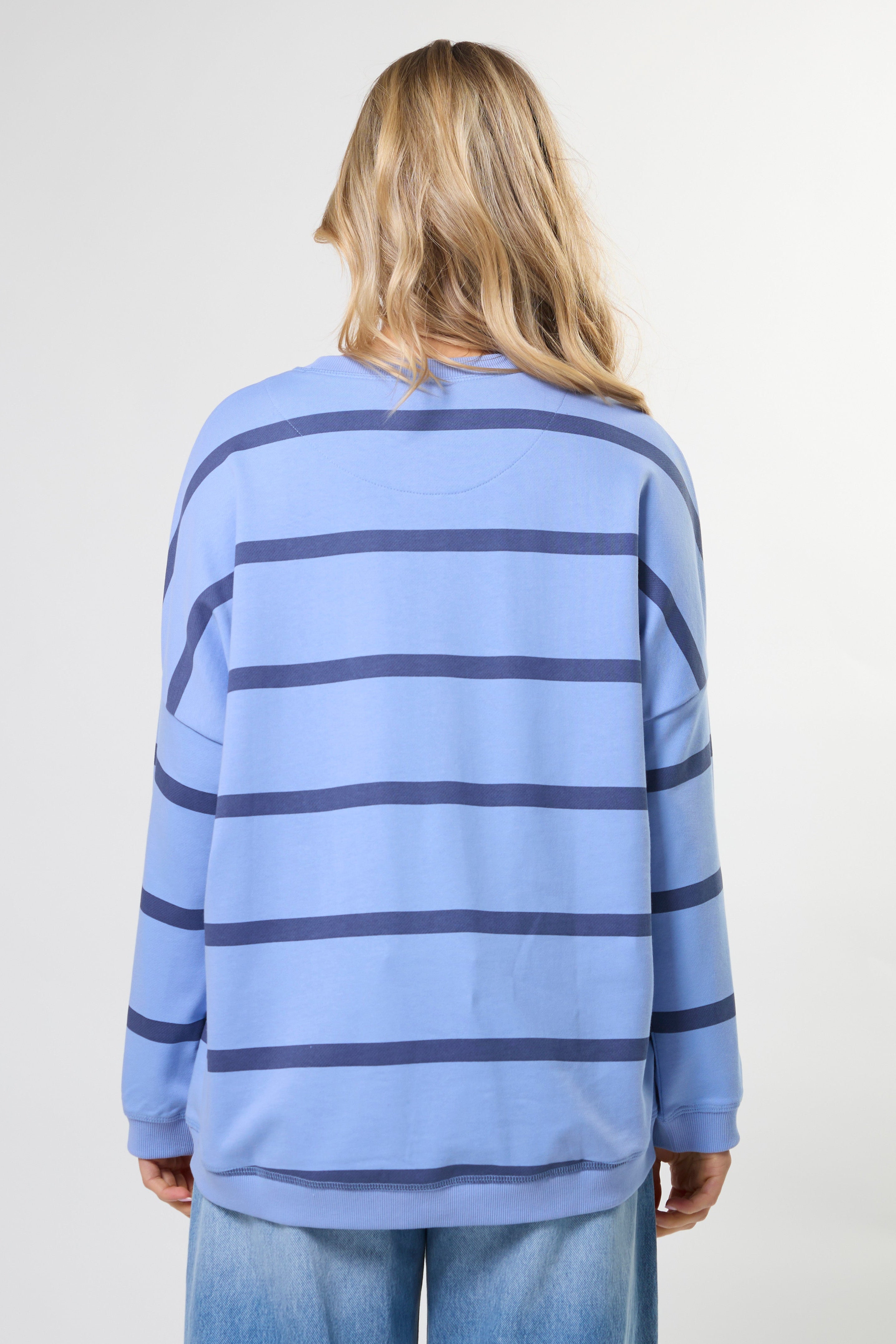 Stella & Gemma Newport Sweat Cornflower Baby Cross Stripe