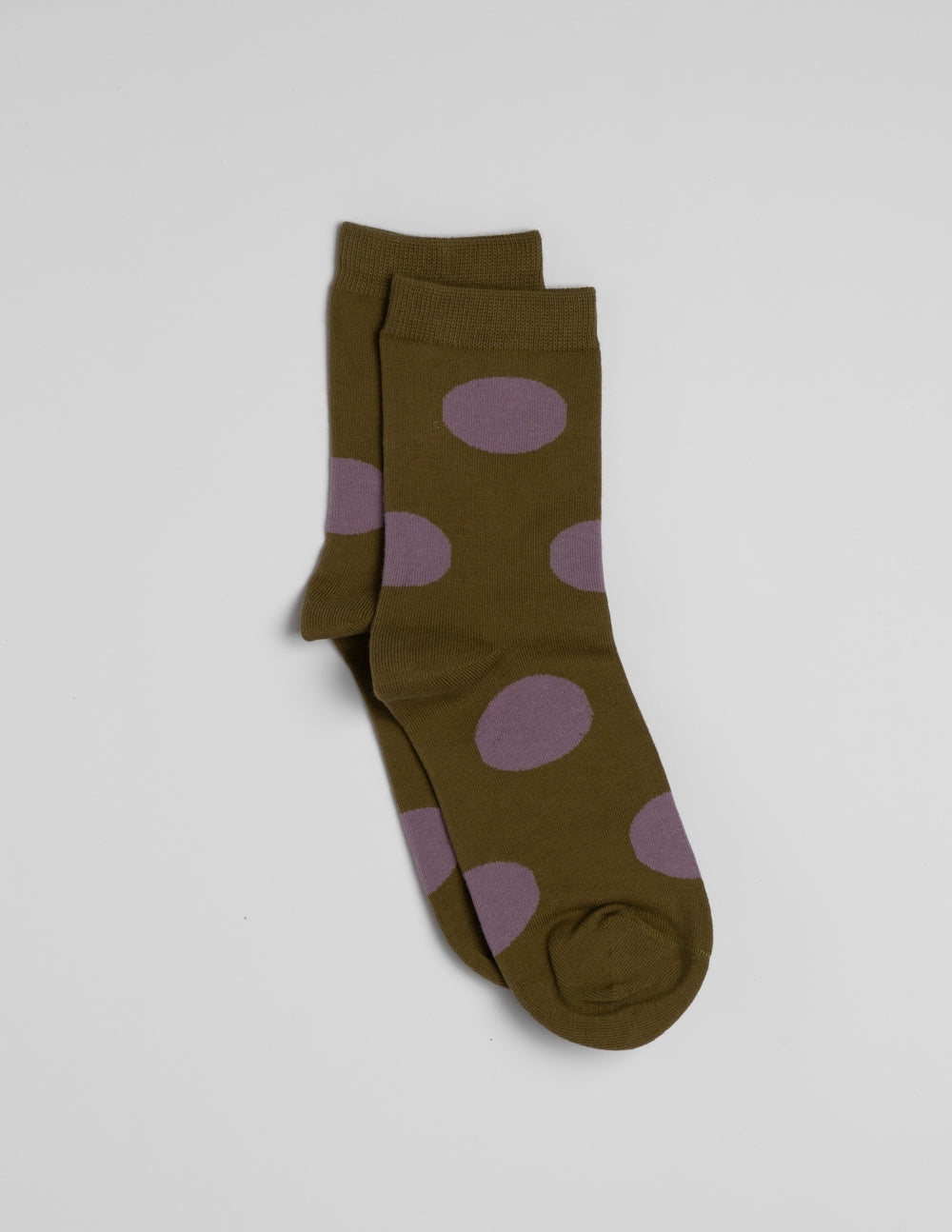 Stella + Gemma Sock Olive With Purple Spots