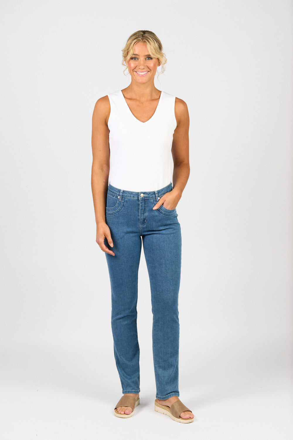 Vassalli Slim Leg Full Length Jean