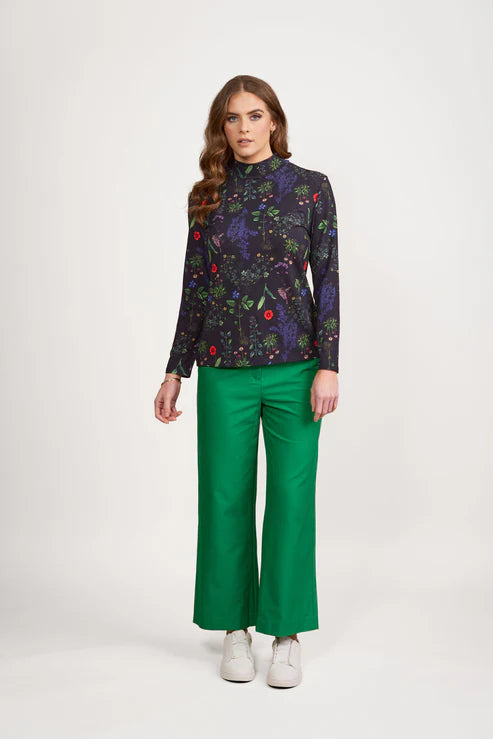 Vassalli Long Sleeve Top with High Neck