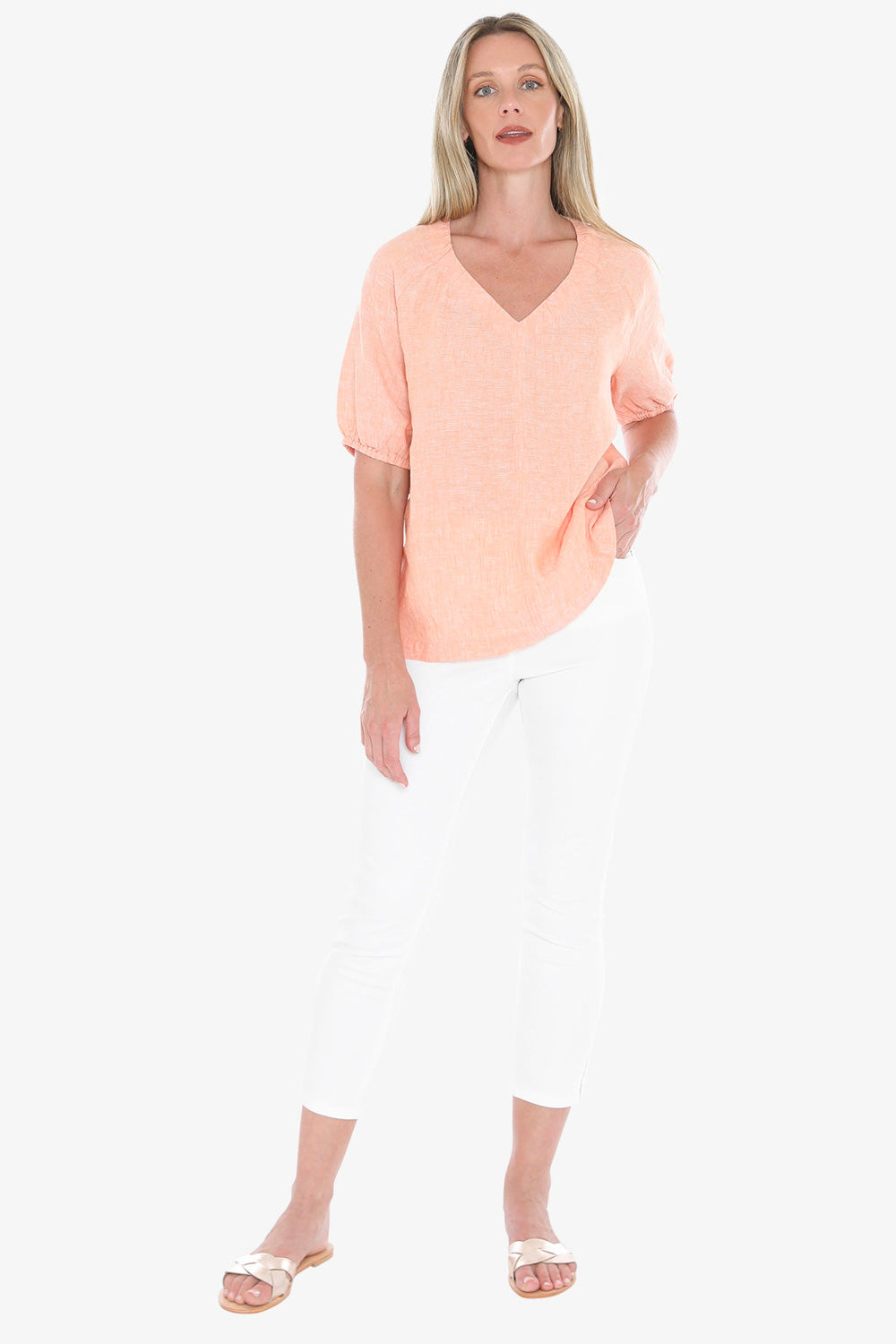 D Jump Gather V-Neck Top