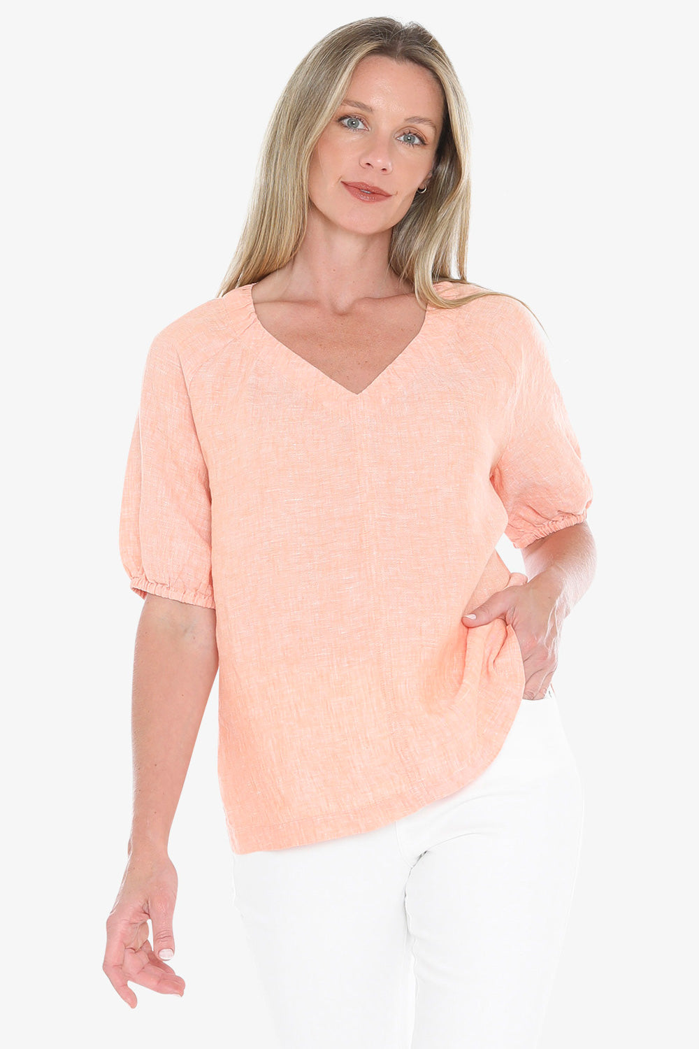 D Jump Gather V-Neck Top