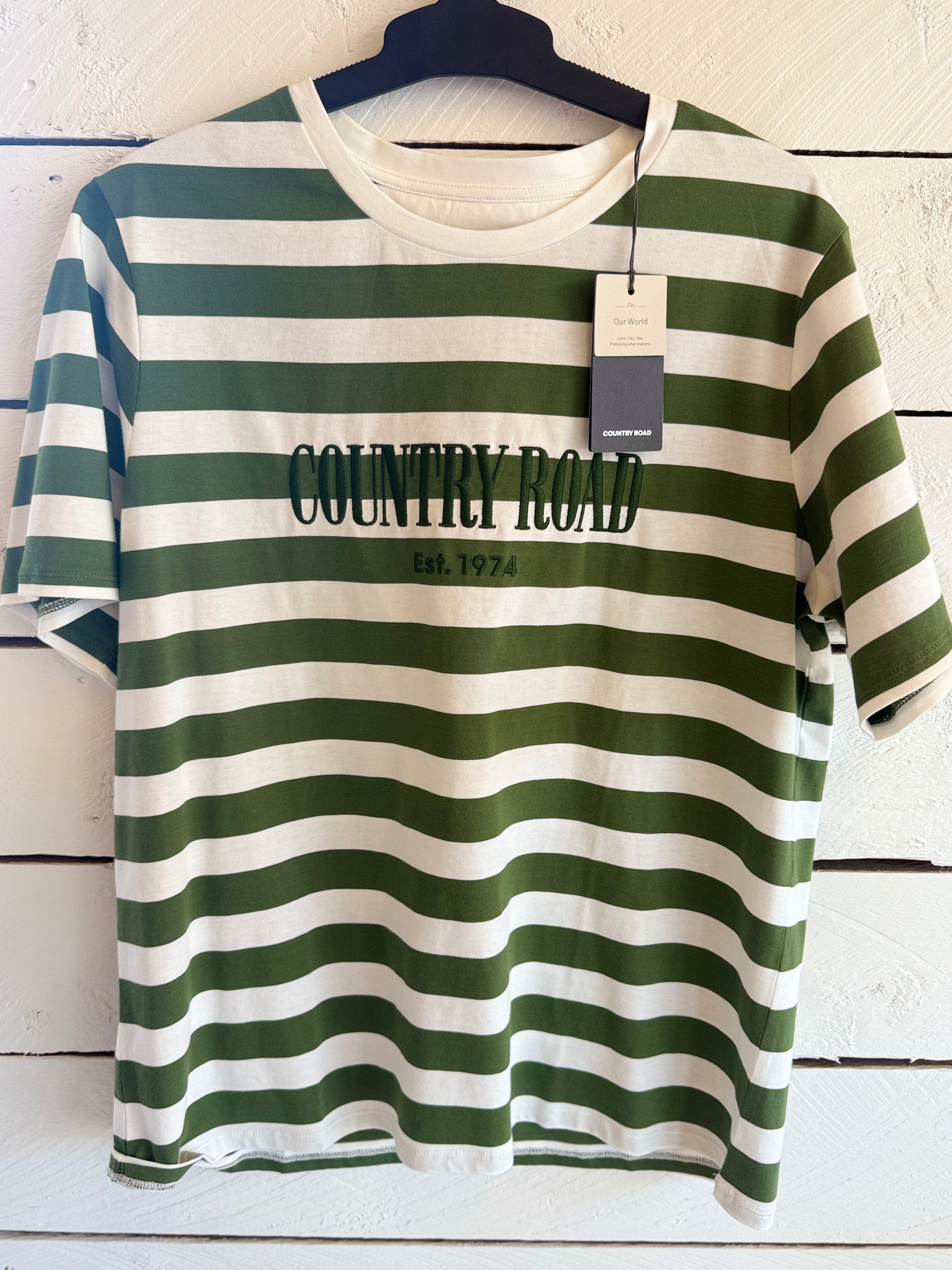 Country Road Stripe Heritage Embroidered T-Shirt