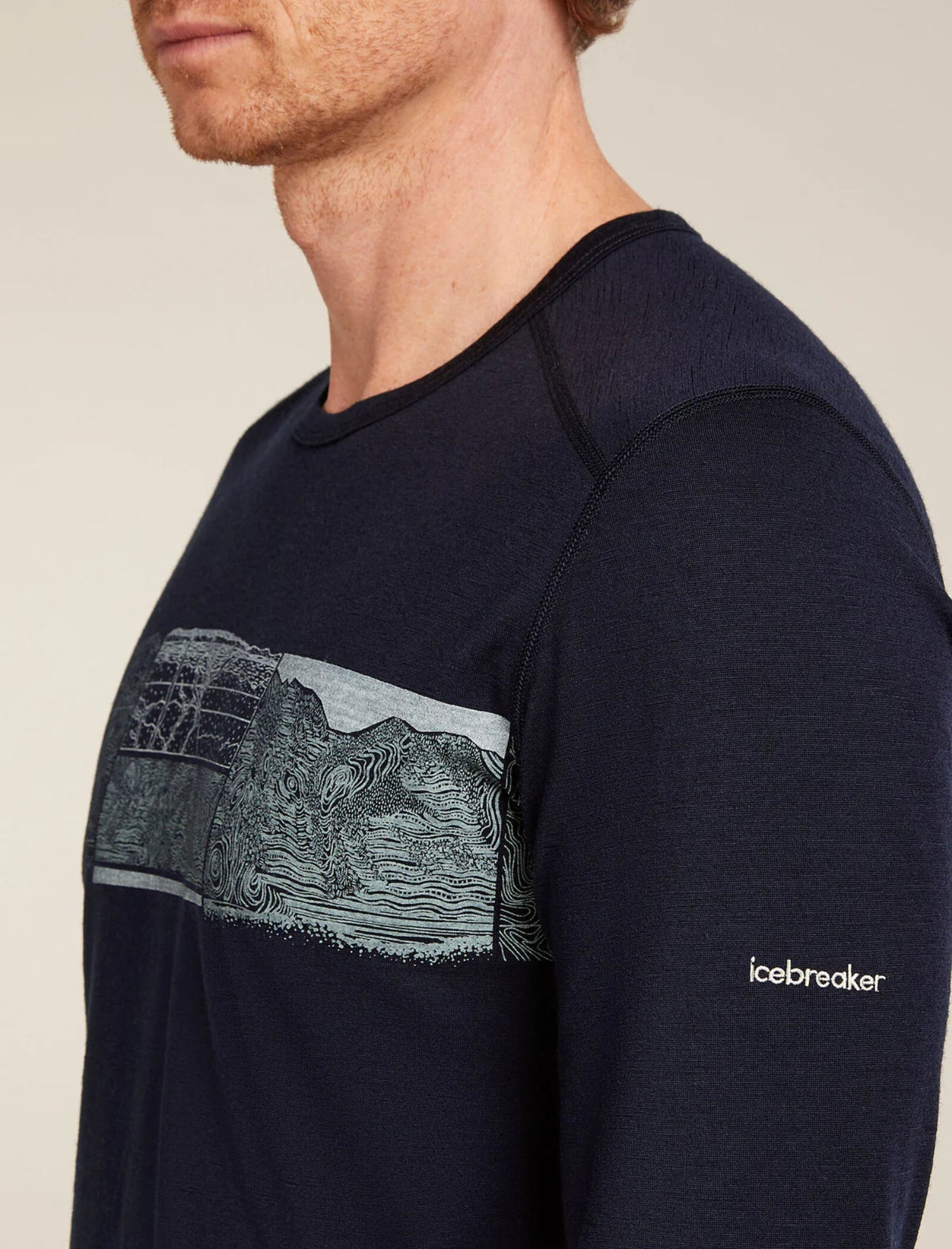 IcebreakerM Merino 200 OAsis LS Crewe Elevation Line