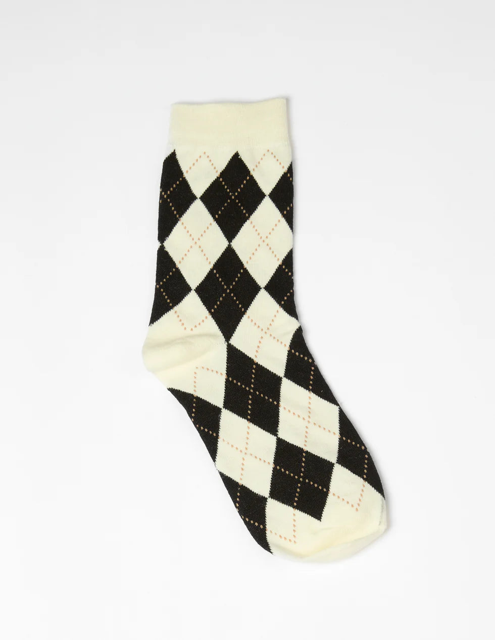 Stella + Gemma Socks Cream & Black Argyle