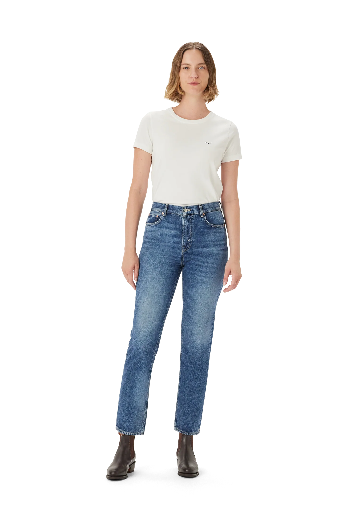 R.M.W Rowe Cropped Straight Jean