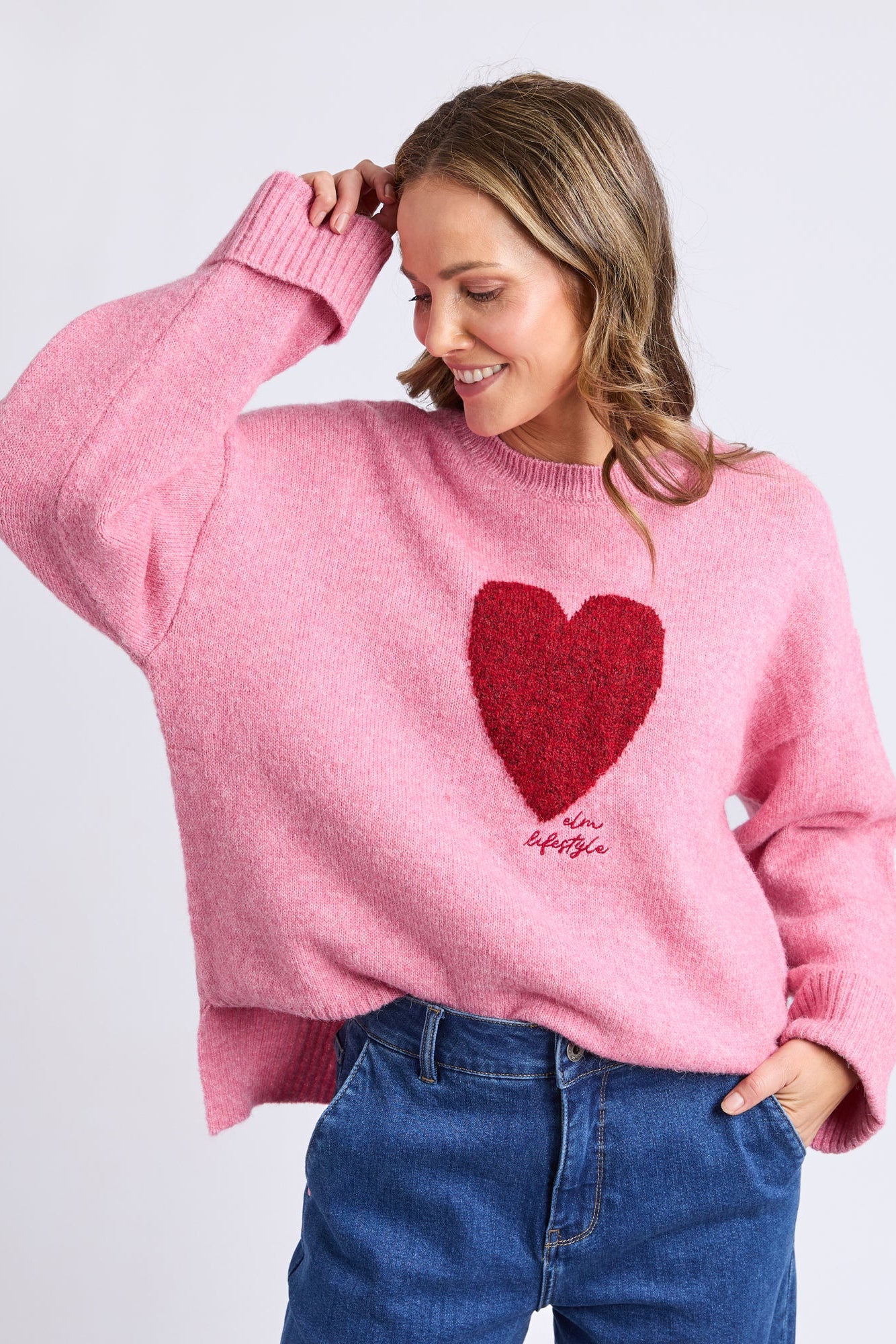 Elm Intersia Heart Knit